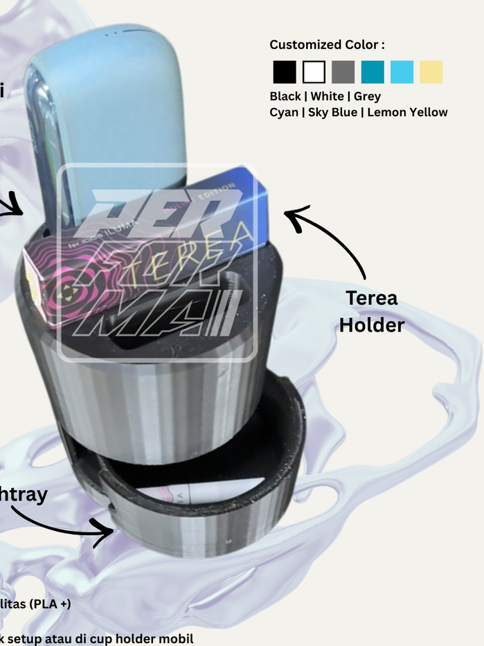 3D Print Ashtray IQOS Iluma i | Asbak Cup Holder Aksesoris for IQOS Iluma i Kit | untuk mobil atau kantor - Gambar 4