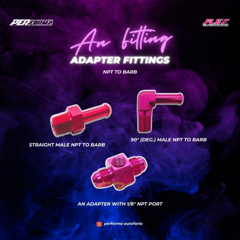 FLEX Performance NPT to Barb Connector - Sambungan Selang Oil Cooler dan Radiator